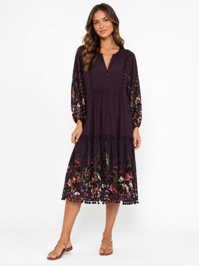 Floral Boho Dress in Purple